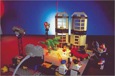 Cena construda com peas Lego e capturada com editor de imagens do Lego Studios