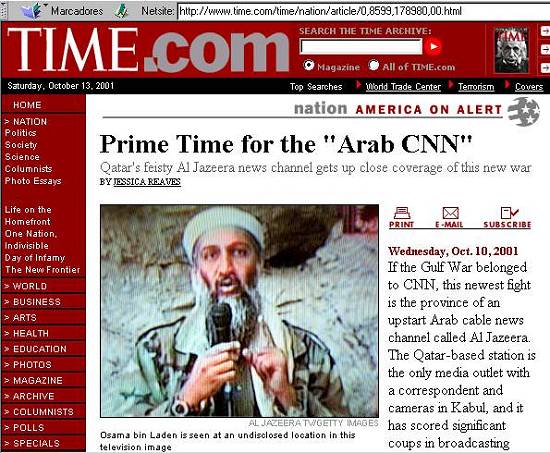 Revista 'Time' apelida a emissora do Qatar de 'CNN rabe'