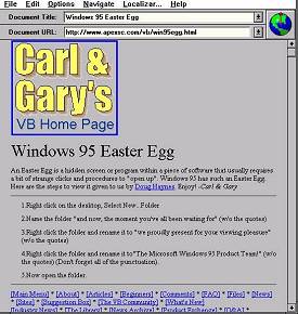 Existem muitos endereos sobre Easter Eggs na Internet