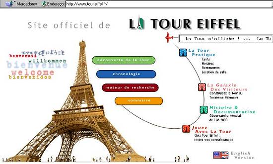 Site oficial da Torre Eiffel na Internet