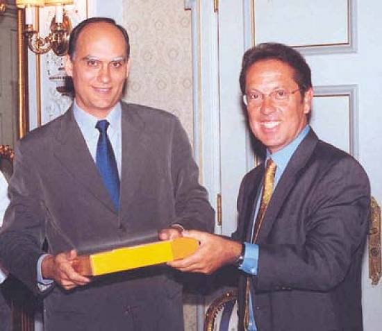 O vice-prefeito Joo Paulo Papa e Llio Ramos (Foto: Jos Dias Herrera/Secom-PMS)