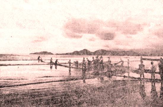 Puxar rede na praia, uma cena que desapareceu do dia-a-dia (Foto cedida por José Carlos Silvares)