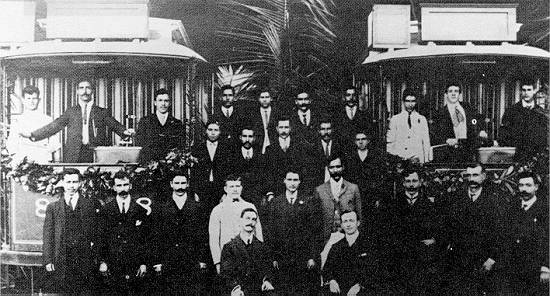 Primeira viagem do bonde el�trico, em 29/4/1909