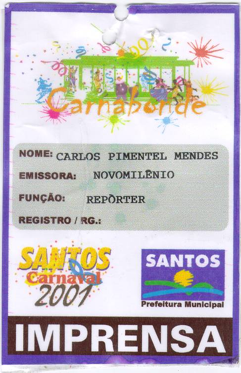 Nossa credencial para o evento...