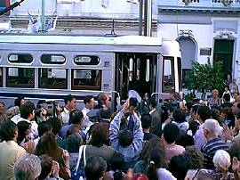 Corte da fita inaugural do quarto bonde