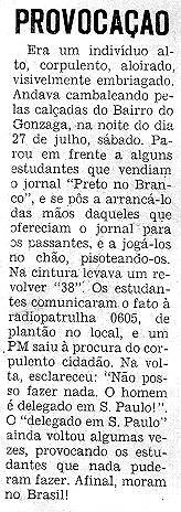 Nota na capa da edi��o de 31/7 a 30/8/1980 de 'Preto no Branco'
