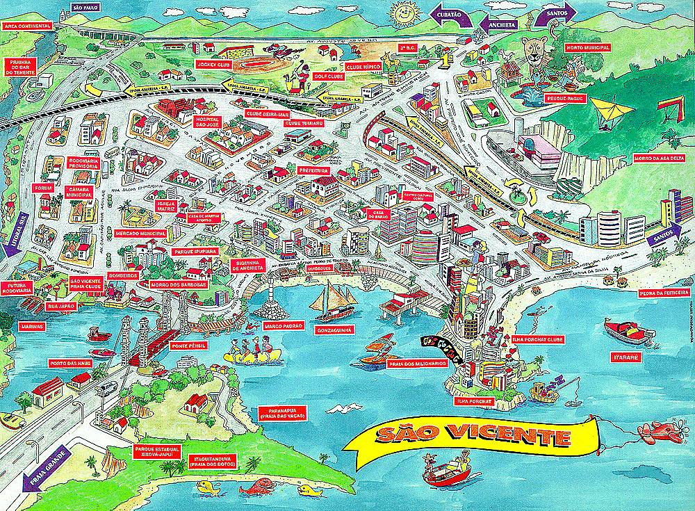 Mapa produzido pela Prefeitura Municipal de S�o Vicente.