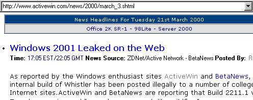 A not�cia do site Activewin