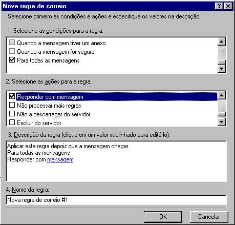 Configurando a auto-resposta no MS Outlook...