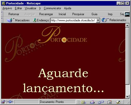 Tela de espera do site, antes da inaugura��o