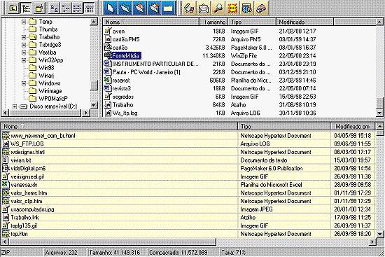 Tela do programa SolusZip