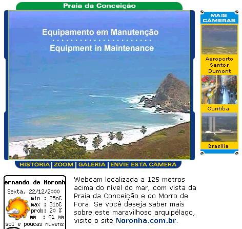 Na tarde de 22/12, a c�mera da Praia da Concei��o estava em manuten��o...