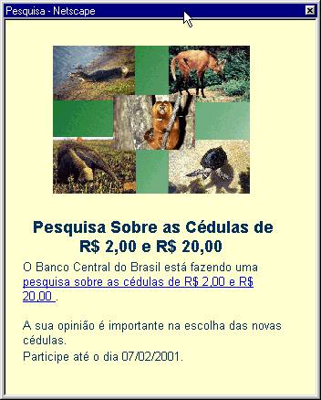 Tela da chamada para a vota��o, no site do Banco Central