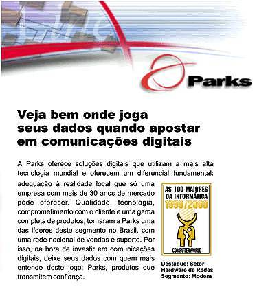 Detalhe da p�gina Web da Parks