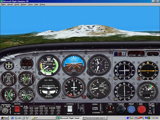 Tela do Flight Simulator 2000 original