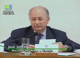 Ministro Jos� Jorge, na audi�ncia de 5/6/2001. Imagem: TV Senado