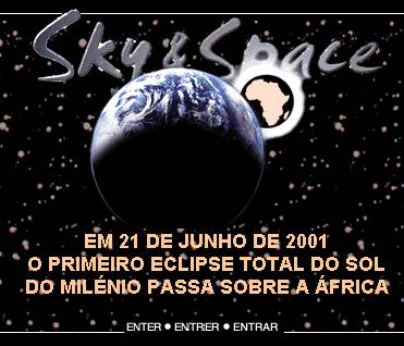 P�gina triling�e africana da revista 'Sky & Space', sobre o eclipse