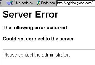 P�gina principal do servidor Globo On, vista em Netscape, em 19/7/2001