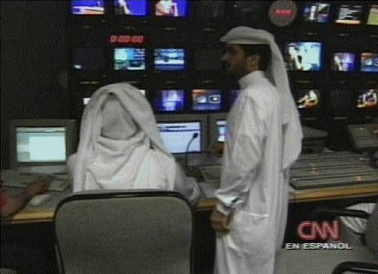 Estdios da TV Al Jazeera, em matria da rede CNN em 13/10/2001 (captura de tela)