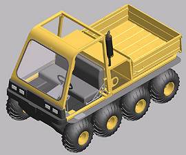 Projeto de ve�culo anf�bio e fora-de-estrada para a Ontario Drive and Gear Ltd. (ODG), de Ont�rio, Canad�