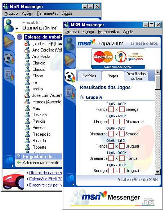 Novo Milênio: COPA-2002 - MSN lança serviço inédito no Brasil