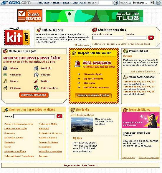 Novo Milênio: Globo.com 'turbina' seu Kit.net