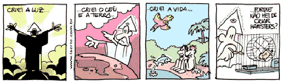 Tira de Laerte, com seus 'divinos' personagens