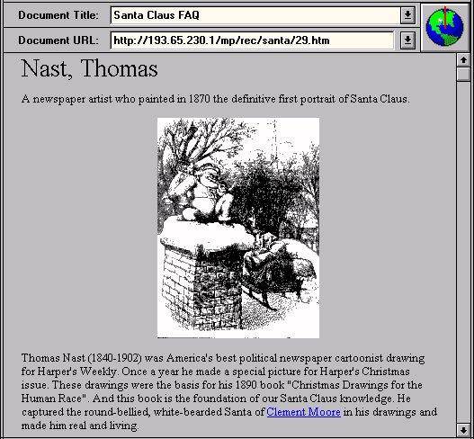 Em 1866, Thomas Nast colocou pela primeira vez Papai Noel em seu tren�, com as renas