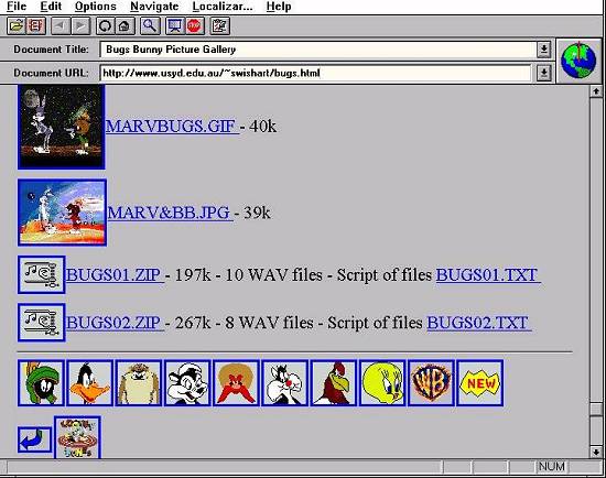 Pernalonga est� presente neste site australiano