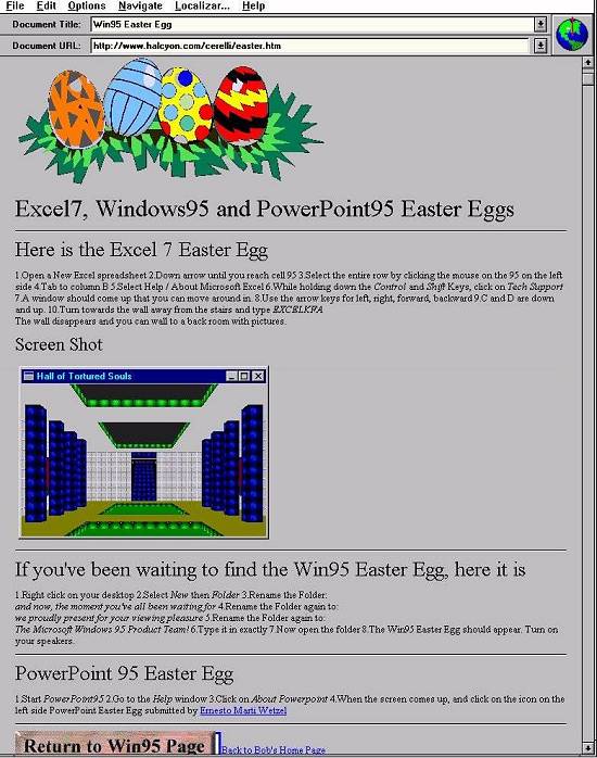 Existem muitos endere�os sobre Easter Eggs na Internet