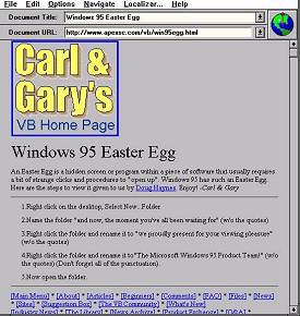Existem muitos endere�os sobre Easter Eggs na Internet