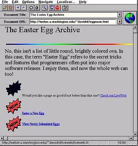 Existem muitos endere�os sobre Easter Eggs na Internet