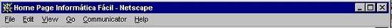 Barra superior de comandos do Netscape