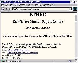 Entidade dos Direitos Humanos, na Austrlia - pgina em 9/7/1996