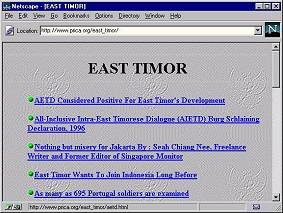 Embaixada da Indon�sia no Canad� defende sua posi��o, em 9/7/1996
