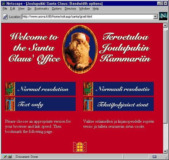 P�gina do escrit�rio de Papai Noel