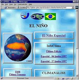 Uma das pginas Web sobre o fenmeno El Nio