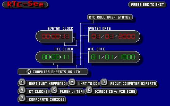 Teste num computador vendido em Santos: o BIOS corrigiu para 2000, mas a data no RTC � 1900