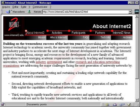 P�gina Web capturada em 2/1999