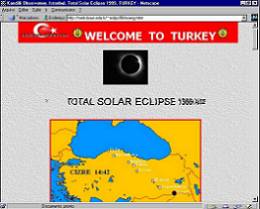 P�gina especial do observat�rio turco Istanbul Kandilli Observatory