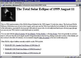 P�gina da Nasa sobre o eclipse