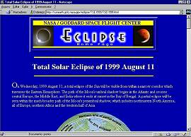 P�gina especial do Centro Espacial Goddard/Nasa