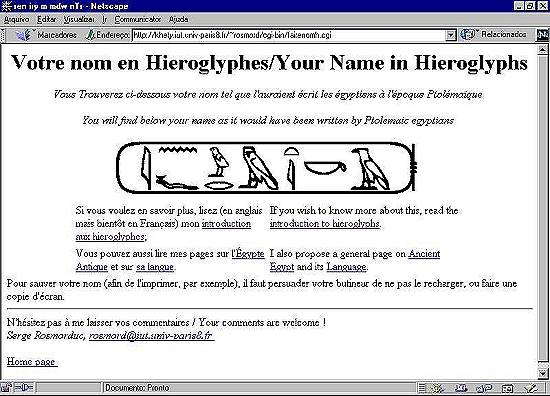 A tela mostra como os escribas escreveriam 'Inform�tica'