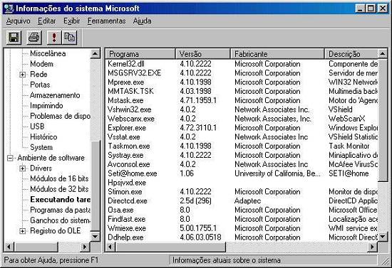 MSINFO: arquivo oculto apresenta informa��es do sistema