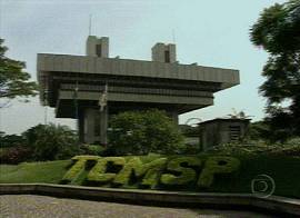 O pr�dio do tribunal, em imagens da mat�ria divulgada pela Rede Globo de Televis�o