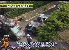 Captura de imagens de televis�o ao vivo da resid�ncia de S�lvio Santos, em 30/8/2001
