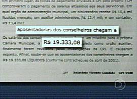 Destaques no relat�rio da CPI, em imagem da Rede Globo de Televis�o