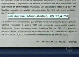 Destaques no relat�rio da CPI, em imagem da Rede Globo de Televis�o