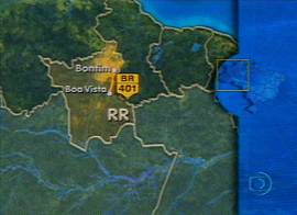 Tra�ado da BR-401 (Imagem: Rede Globo de Televis�o, no Jornal Nacional de 4/12/2001)