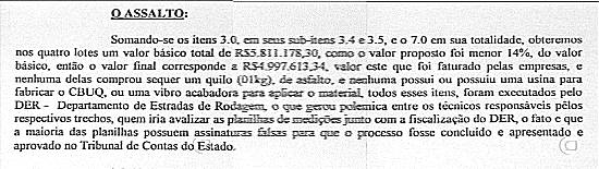 Documento com a den�ncia (Imagens remontadas, da Rede Globo de Televis�o, no Jornal Nacional de 4/12/2001)